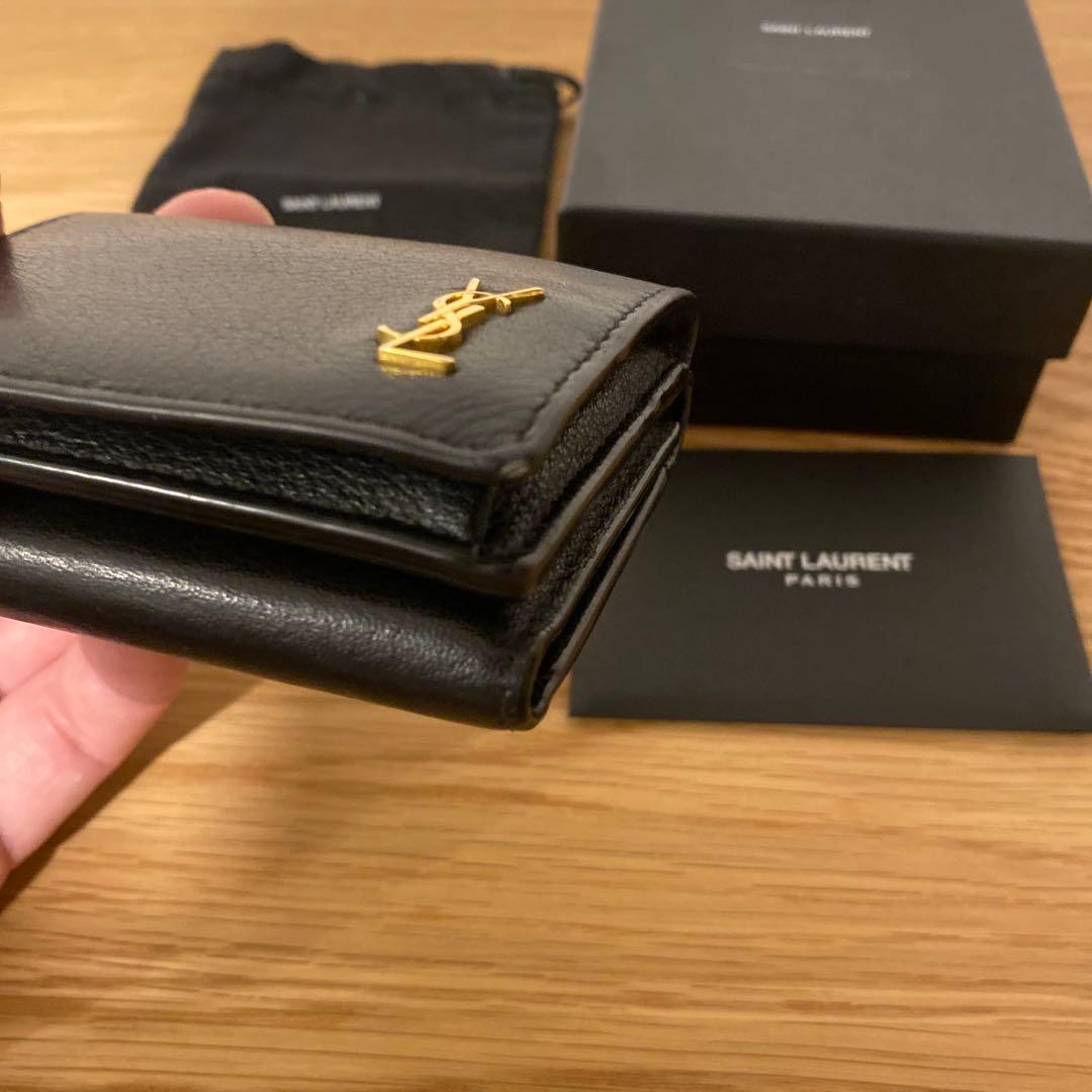 SAINT LAURENT 三つ折り財布 ブラック