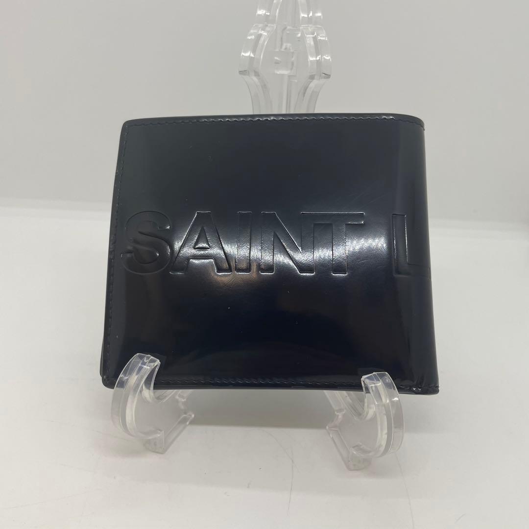 【美品】サンローラン パテントレザー 二つ折り財布