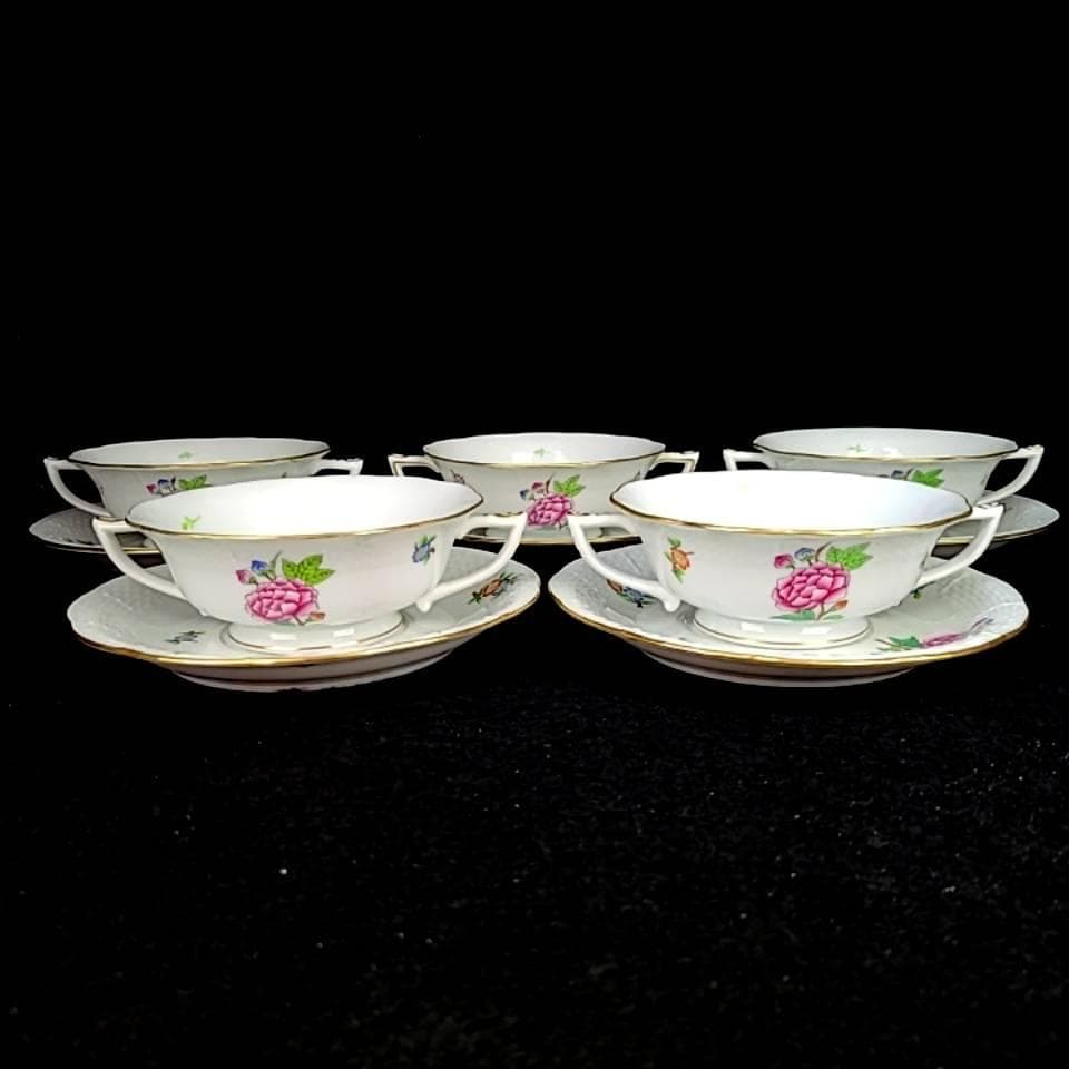 ♪美品♪ヘレンド　イートン　スープカップ　カップ&ソーサー　5客