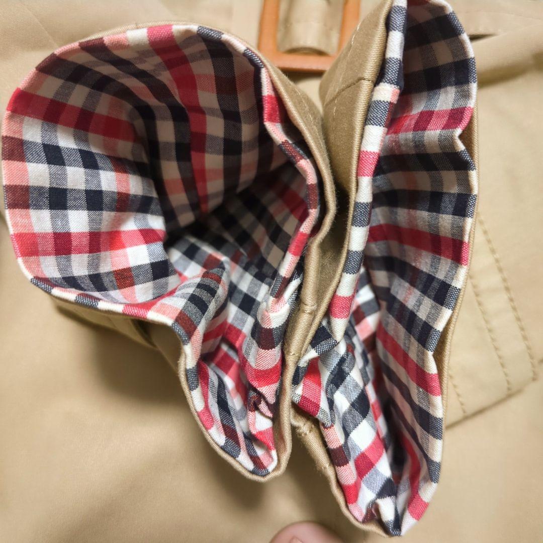 CELINE◆ホースボタン 裏地チェック トレンチコート ベージュ 34