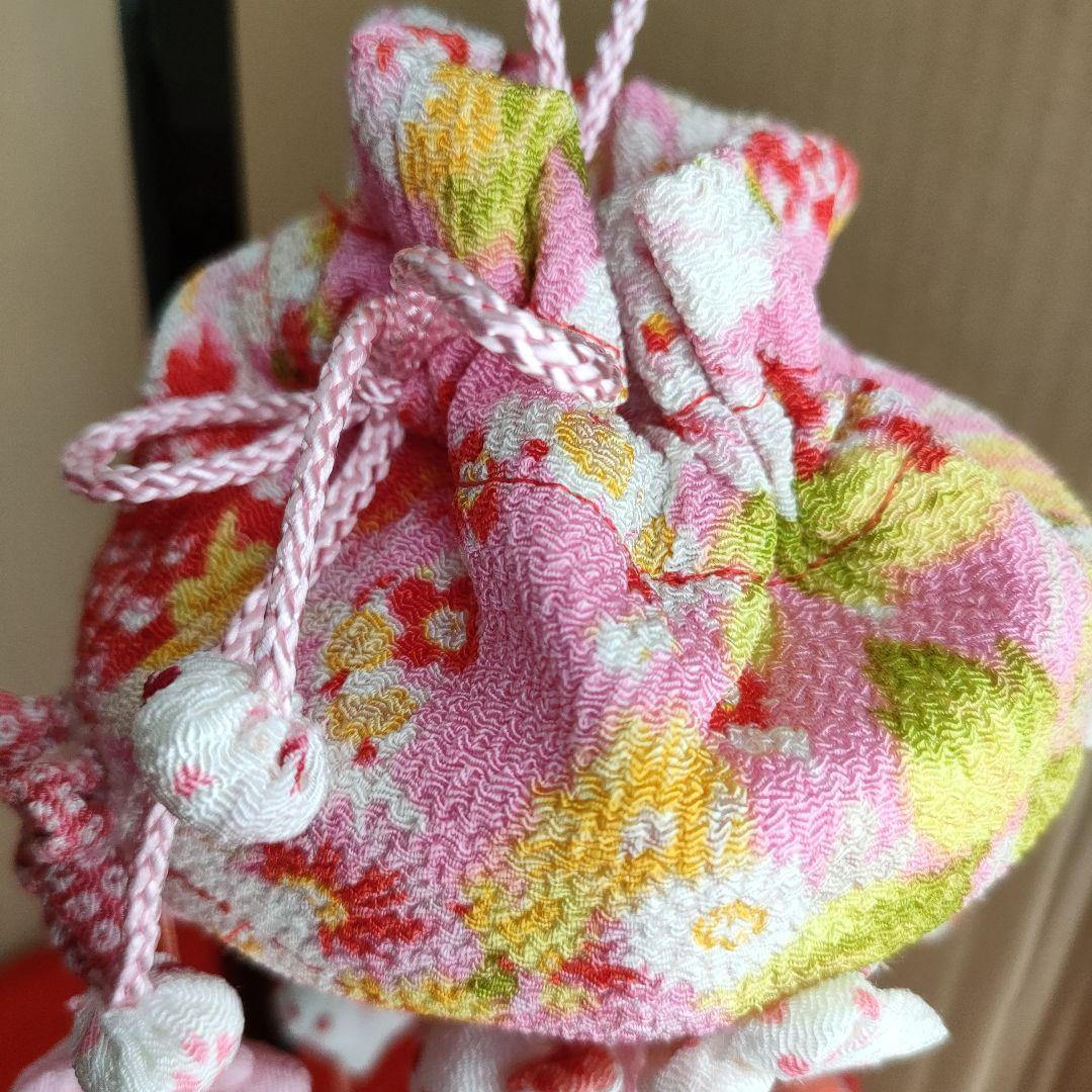 ひな祭り飾り カラフルな布製　　　(こつぶうさぎ　特小)スタンド付き