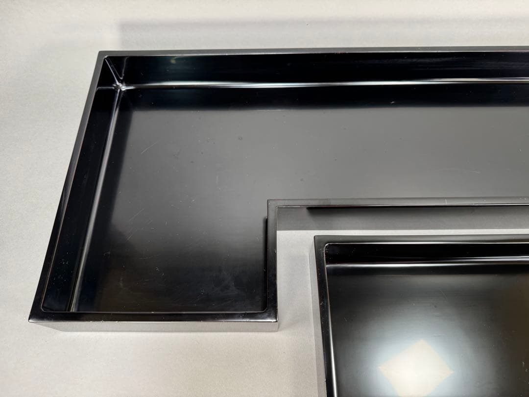 いけばな　草月流　草月蒼風好　草月八っ橋　漆塗　黒のL字型花器 2個セット華道具