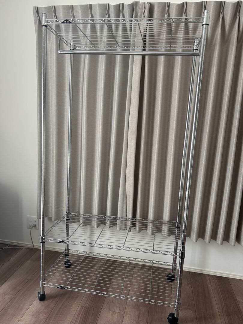 組み立て簡単❁﻿洋服収納アルミラック