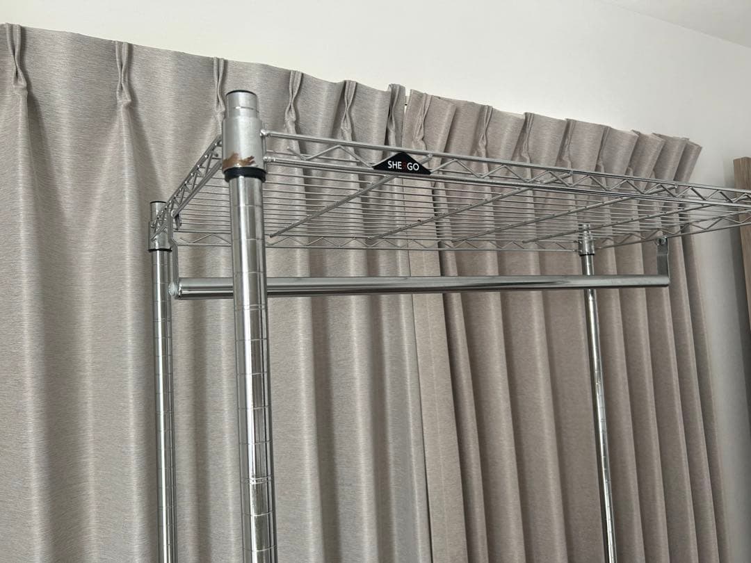 組み立て簡単❁﻿洋服収納アルミラック