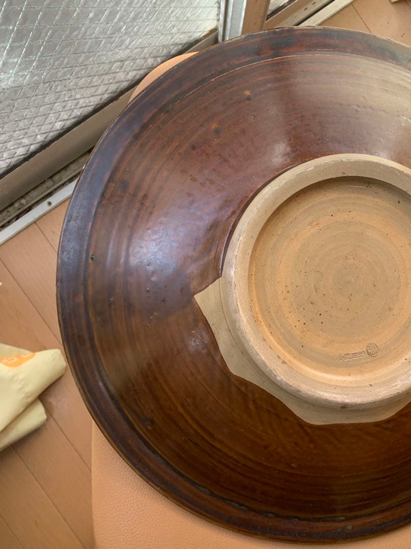 坂本明山　小鹿田焼　刷毛目大皿　径：40ｃｍ