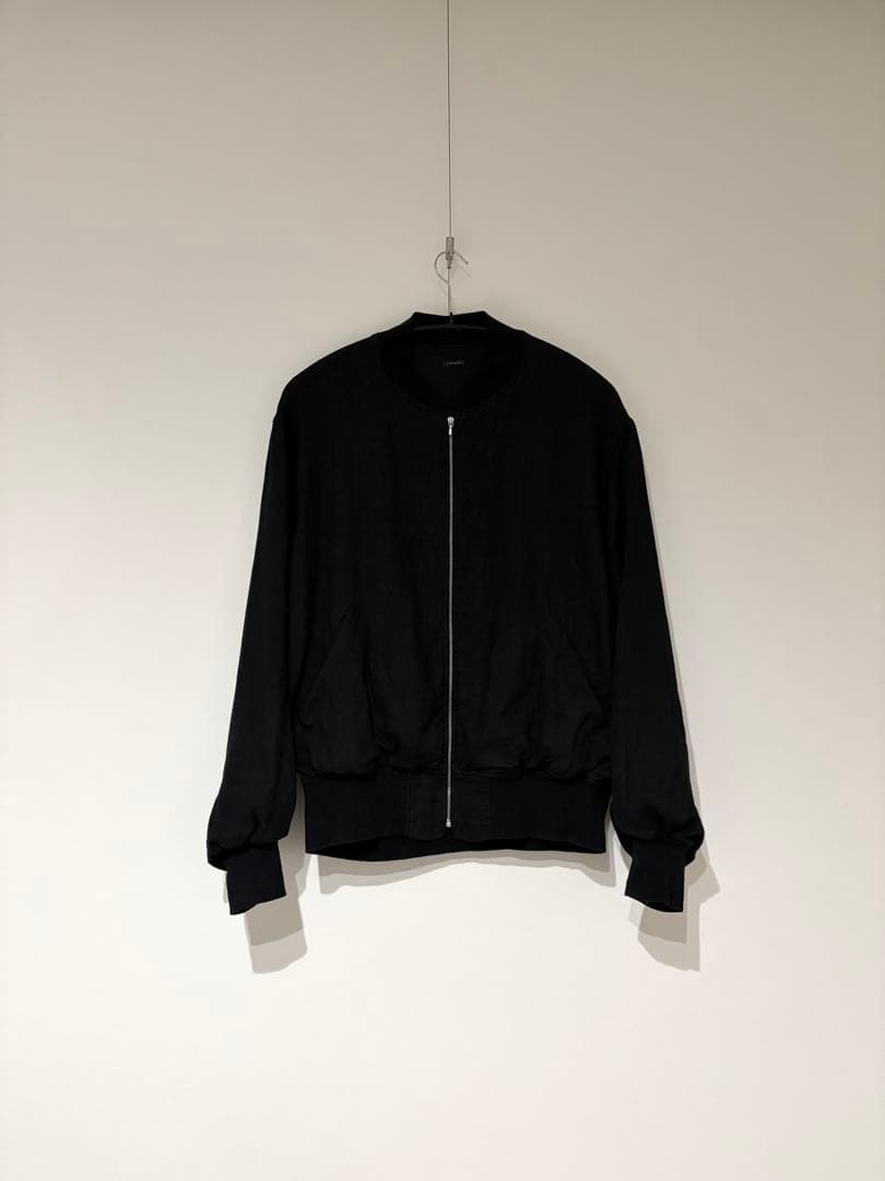 23SS COMOLI リネンWクロス ジップブルゾン BLACK 3