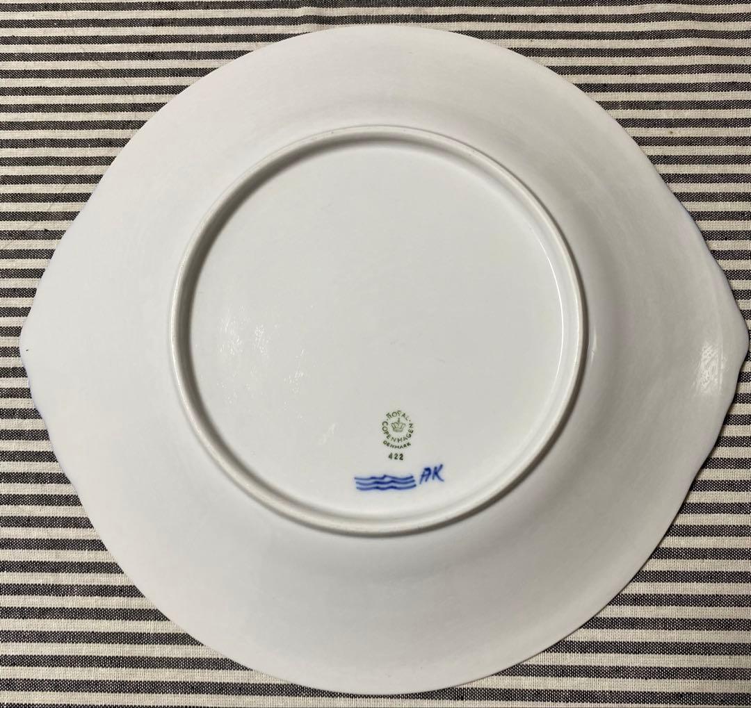 レアロイヤルコペンハーゲン ブルーフルーテッドプレイン 31cm耳付きプレート