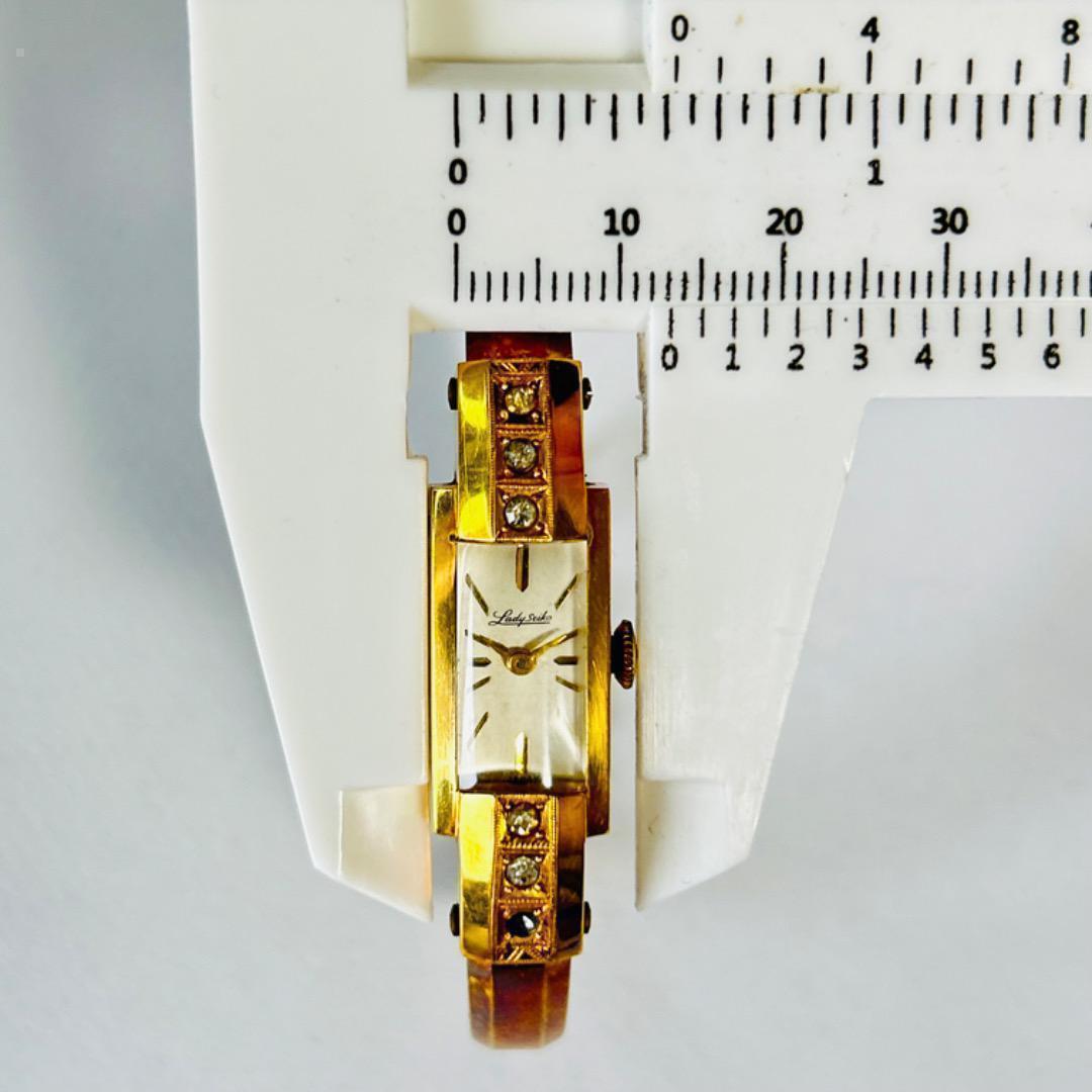稼働 レディ セイコー SEIKO 手巻き 機械式 ゴールド 金 4012