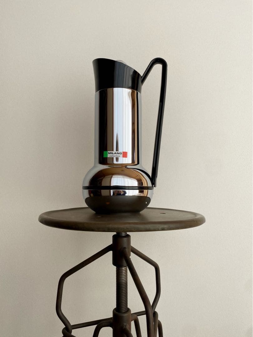 ❶ JAPAN ビンテージ アンティーク ポット 魔法瓶 銀 シルバー