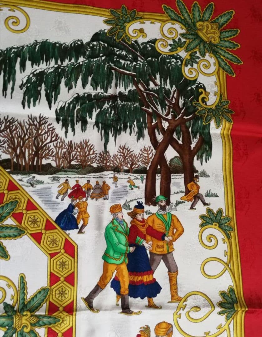 エルメス　HERMES　スカーフ　カレ90　冬の愉しみ