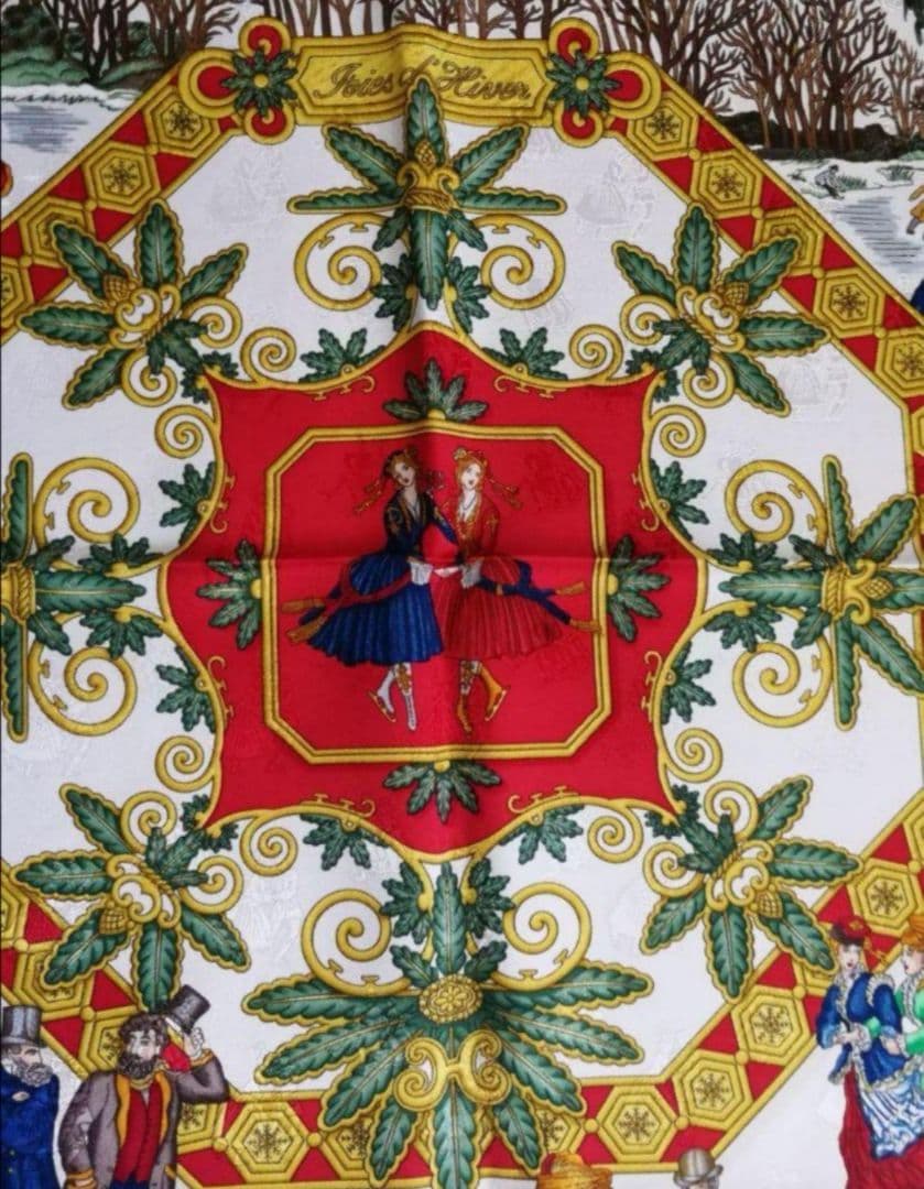 エルメス　HERMES　スカーフ　カレ90　冬の愉しみ