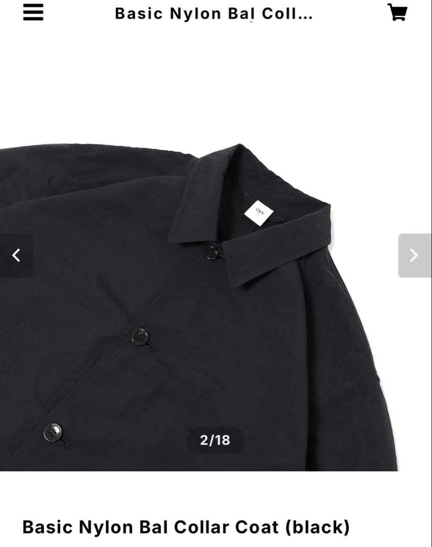 小物 ovy Basic Nylon Bal Collar Coat (black)