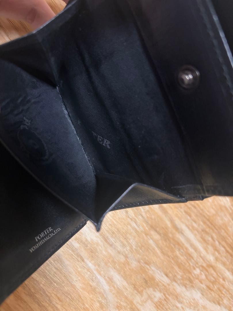 【〜12/16限定価格】 【美品】PORTER 三つ折り財布 レザー　黒