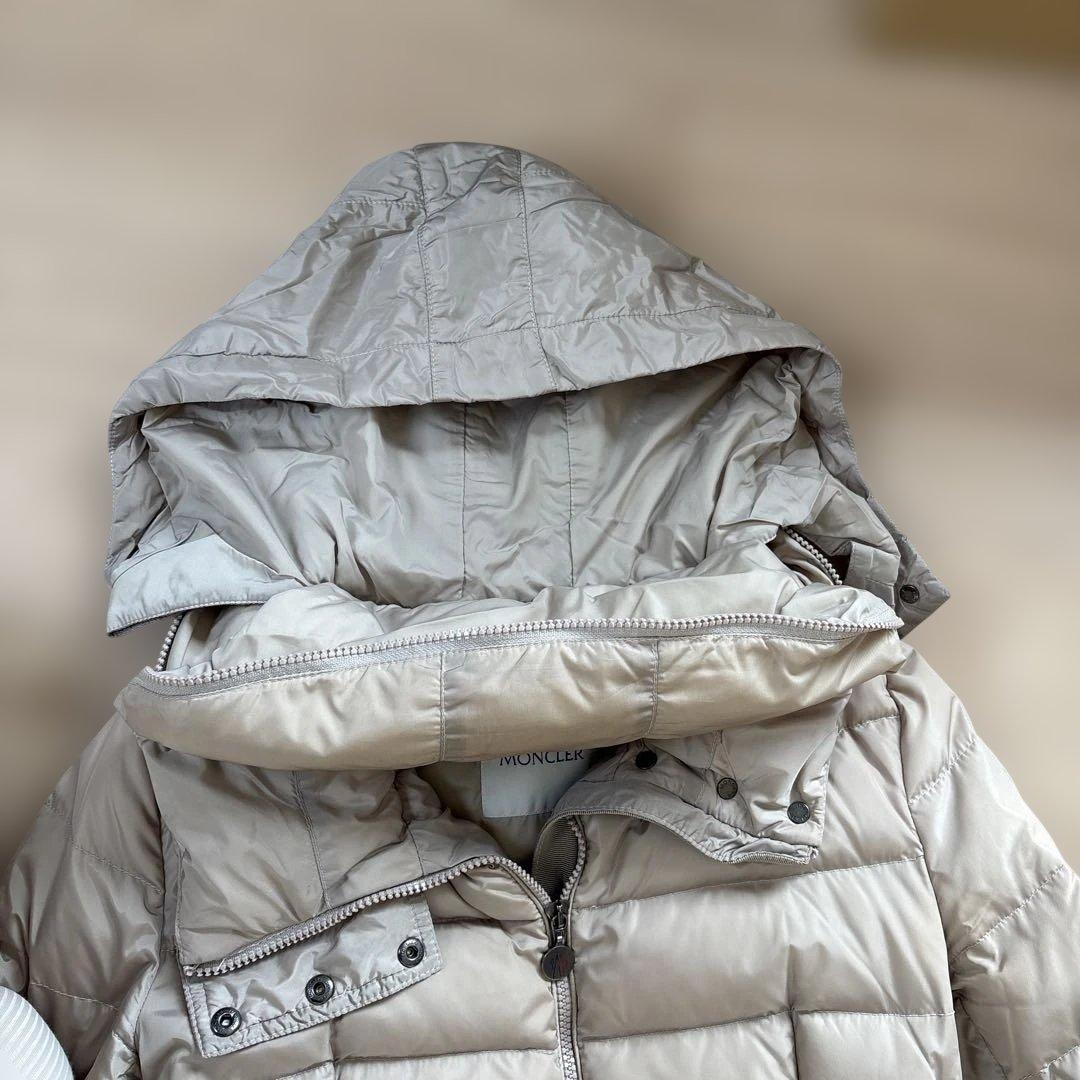 MONCLER ベージュ ダウンジャケット フード付き サイズ0