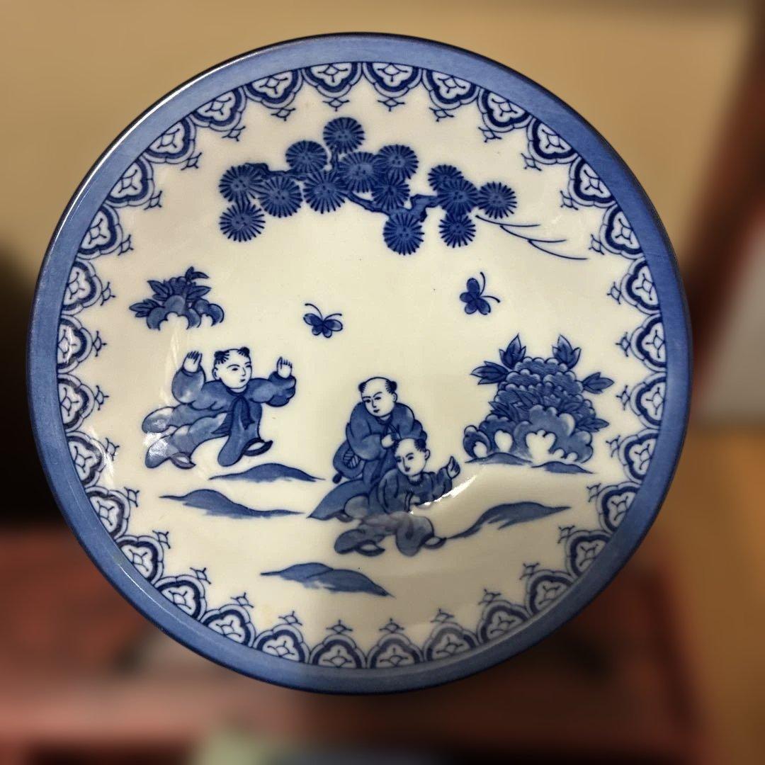 有田焼　鍋島華山　唐子絵柄　中皿10枚　昭和レトロ　和食器　割烹料理料亭食器