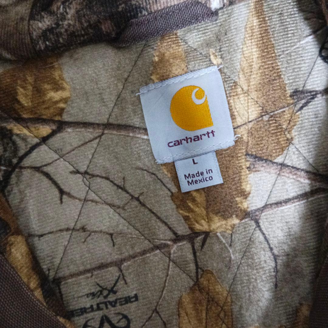 Carhartt ブラウンジャケット 迷彩フード