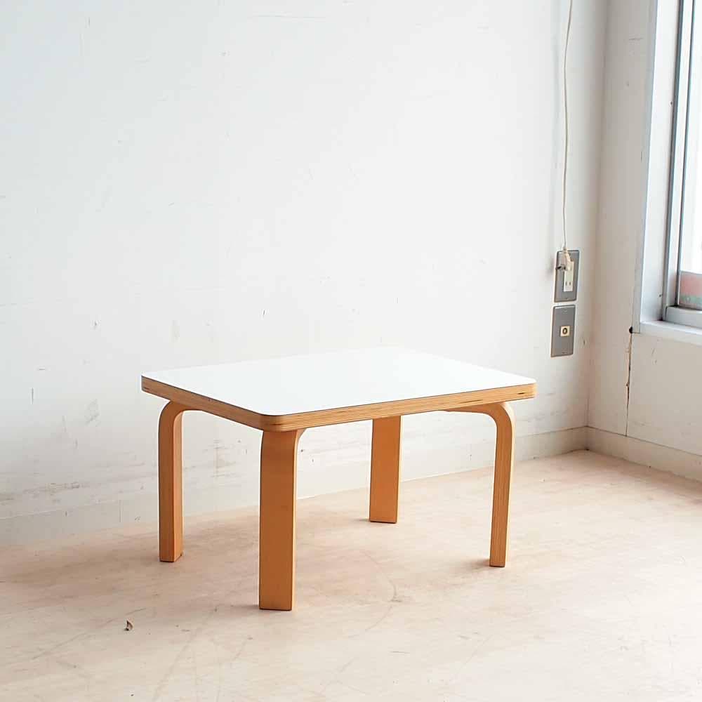 ホワイト天板 プライウッド ローテーブル ZR24310