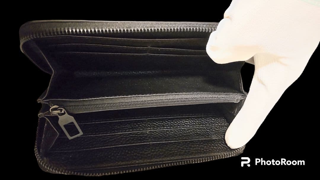 ARMANI アルマーニ 長財布 レザーウォレット 黒 [並行輸入品]