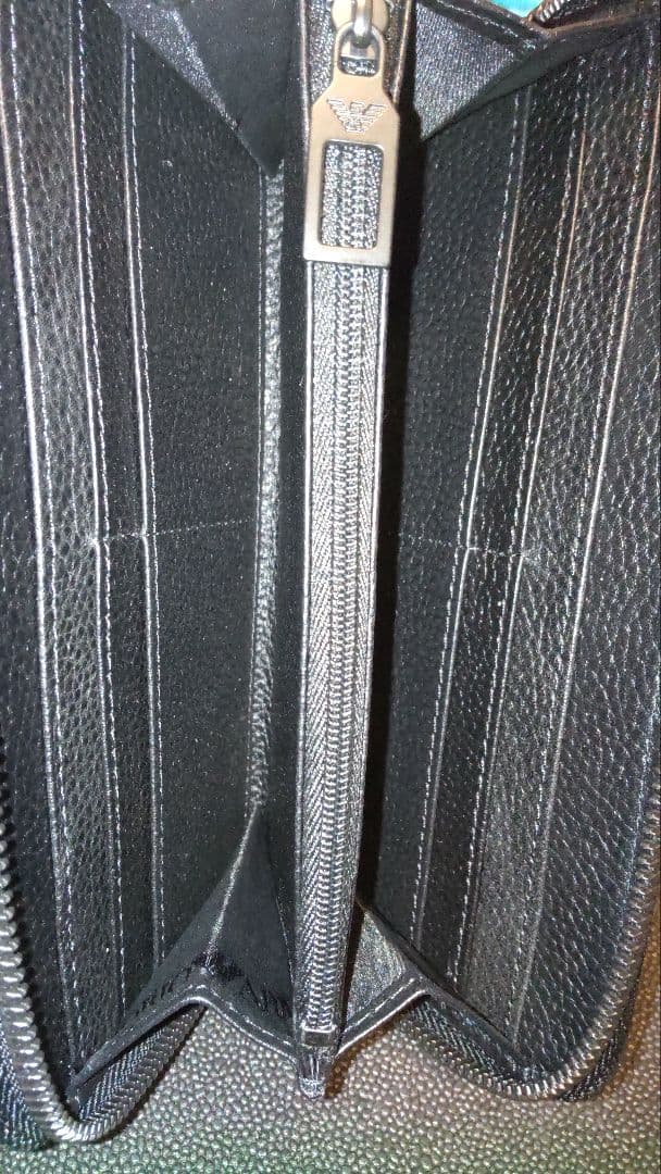 ARMANI アルマーニ 長財布 レザーウォレット 黒 [並行輸入品]