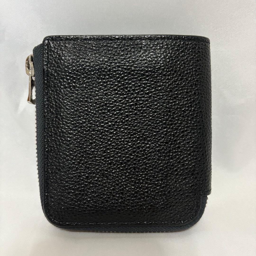 【美品】ITTI イッチ ブラック レザー シボ革 ラウンドジップ 折り財布