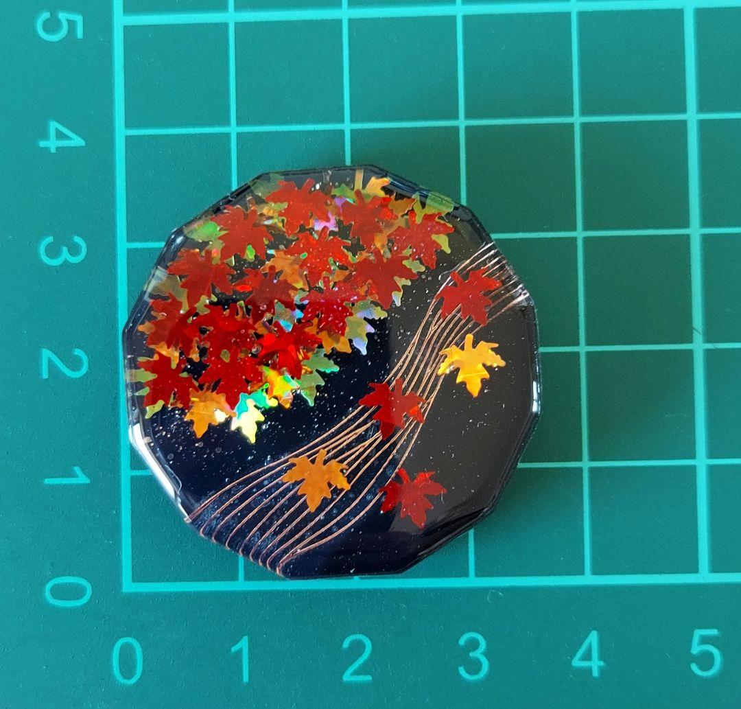 【1631】レジン　紅葉　ヘアゴム　ポニーフック　ブロ―チ　ハンドメイド