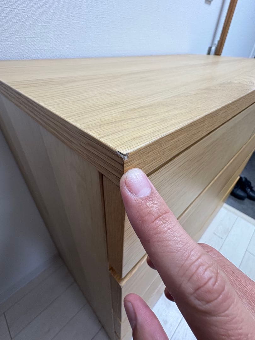 MUJI/無印良品 オーク材 木製チェスト/4段引出