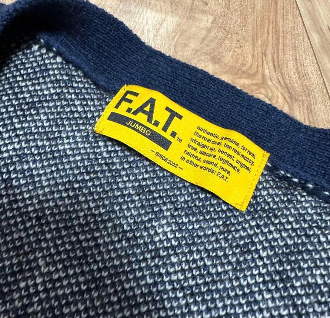 F.A.T. バンダナ柄 ニットカーディガン ネイビー