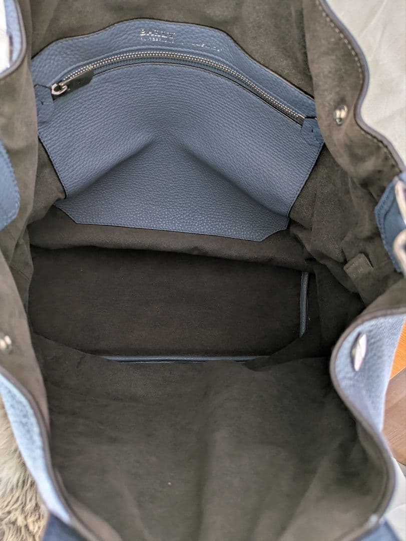 【新品】【大幅値下げ】BALLY レザー トートバッグ 青 バーガンディ
