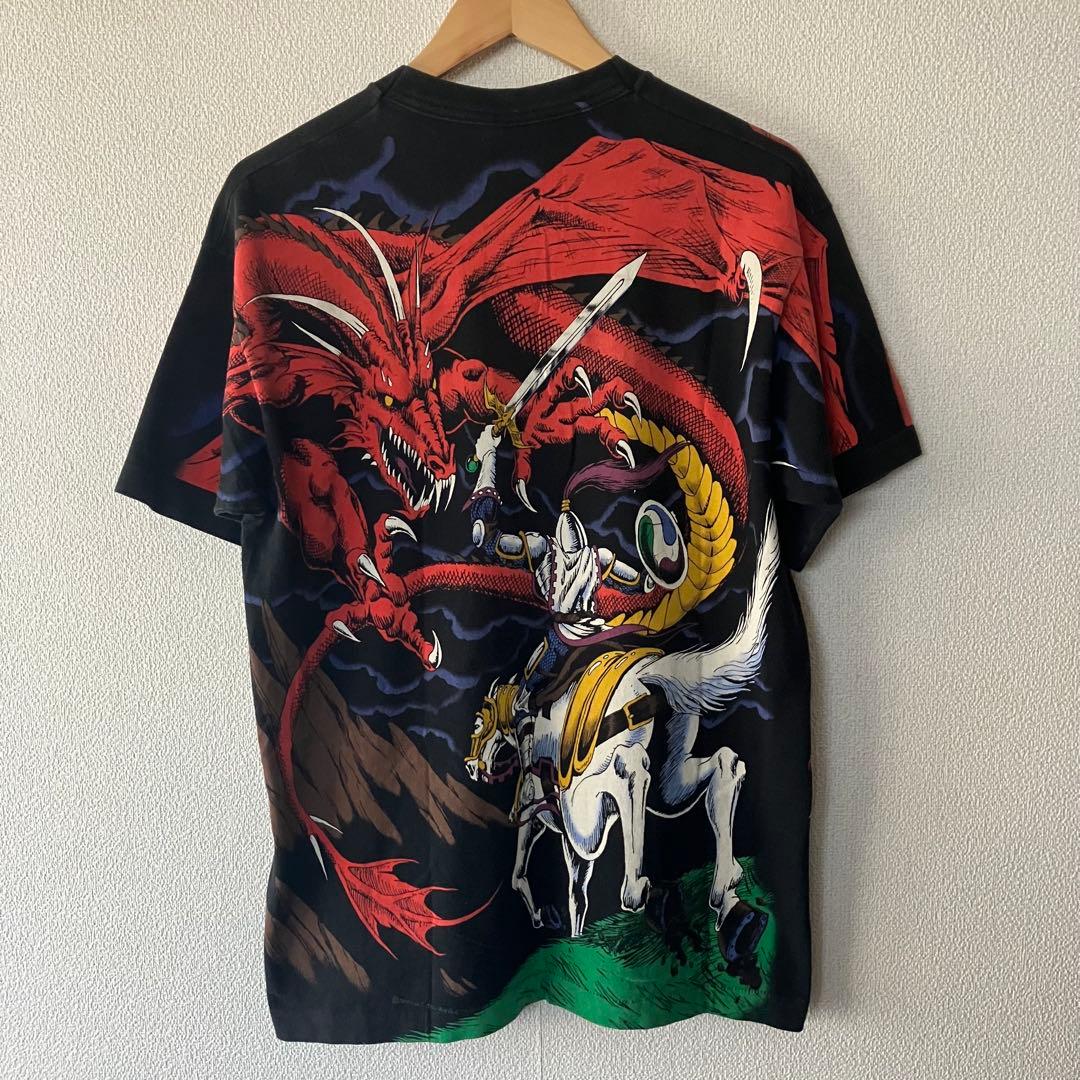 h*ン様 90s USA製 LIQUID BLUE ドラゴン　Tシャツ　Lサイズ