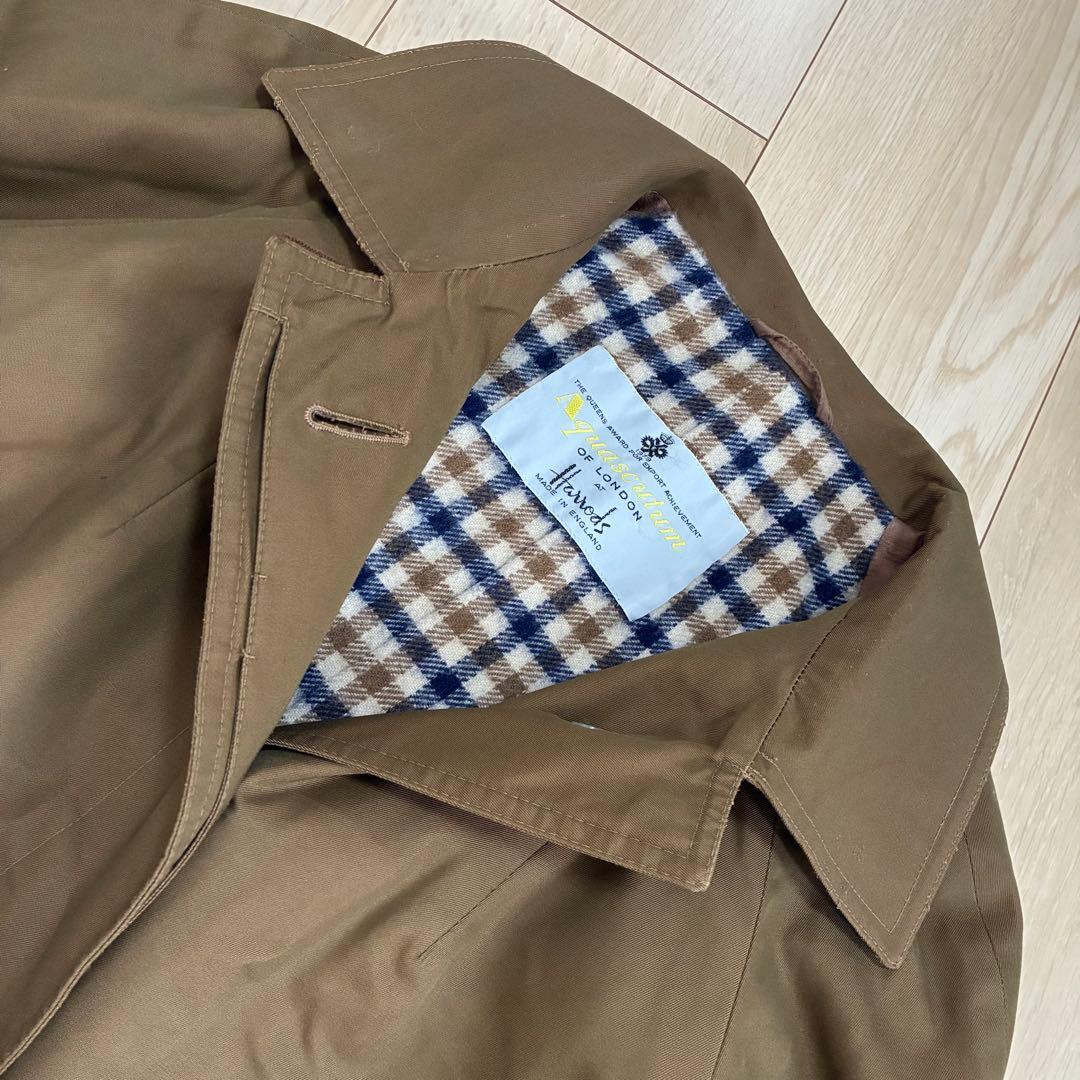 稀少80s ハロッズ別注 英国製【Aquascutum】クラシックトレンチコート