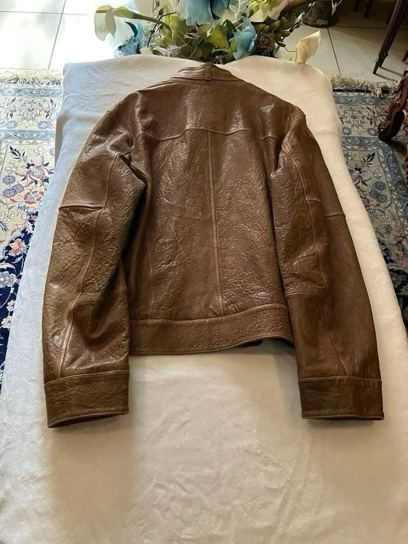 ブルネロクチネリbrunello cucinelli レザーライダースジャケット