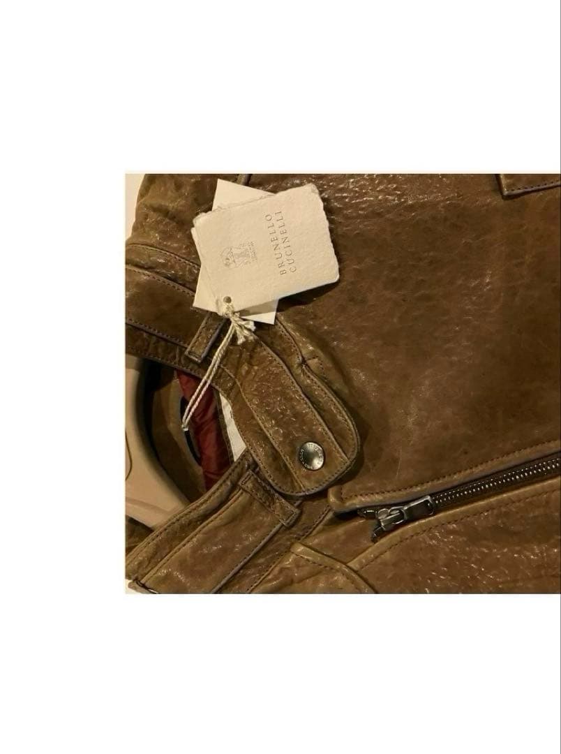 ブルネロクチネリbrunello cucinelli レザーライダースジャケット