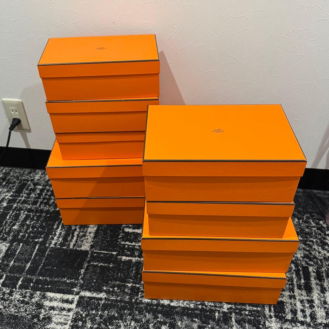 ㉝HERMES　エルメス　オレンジ　空箱　靴箱　9個セット