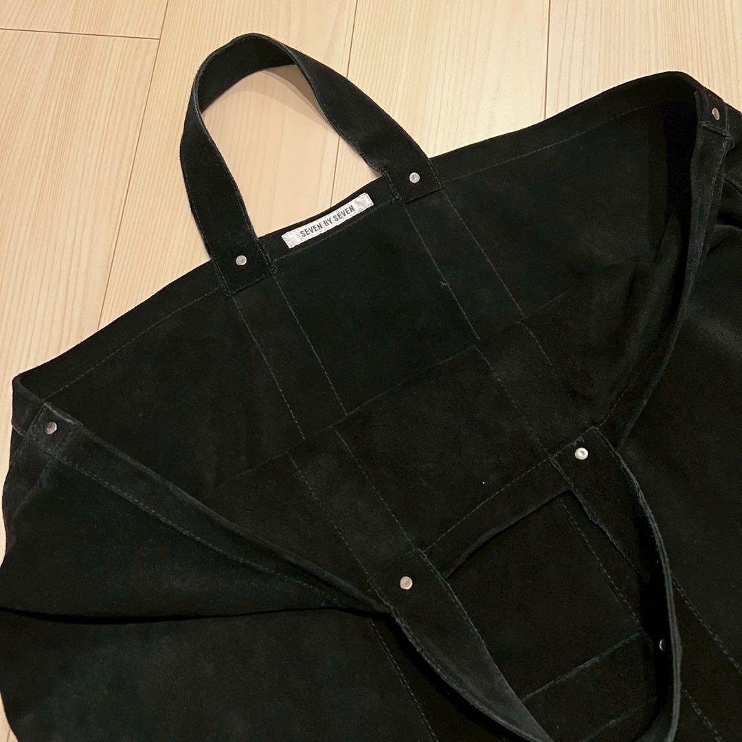 SEVEN BY SEVEN スエード レザー トートバッグ 黒