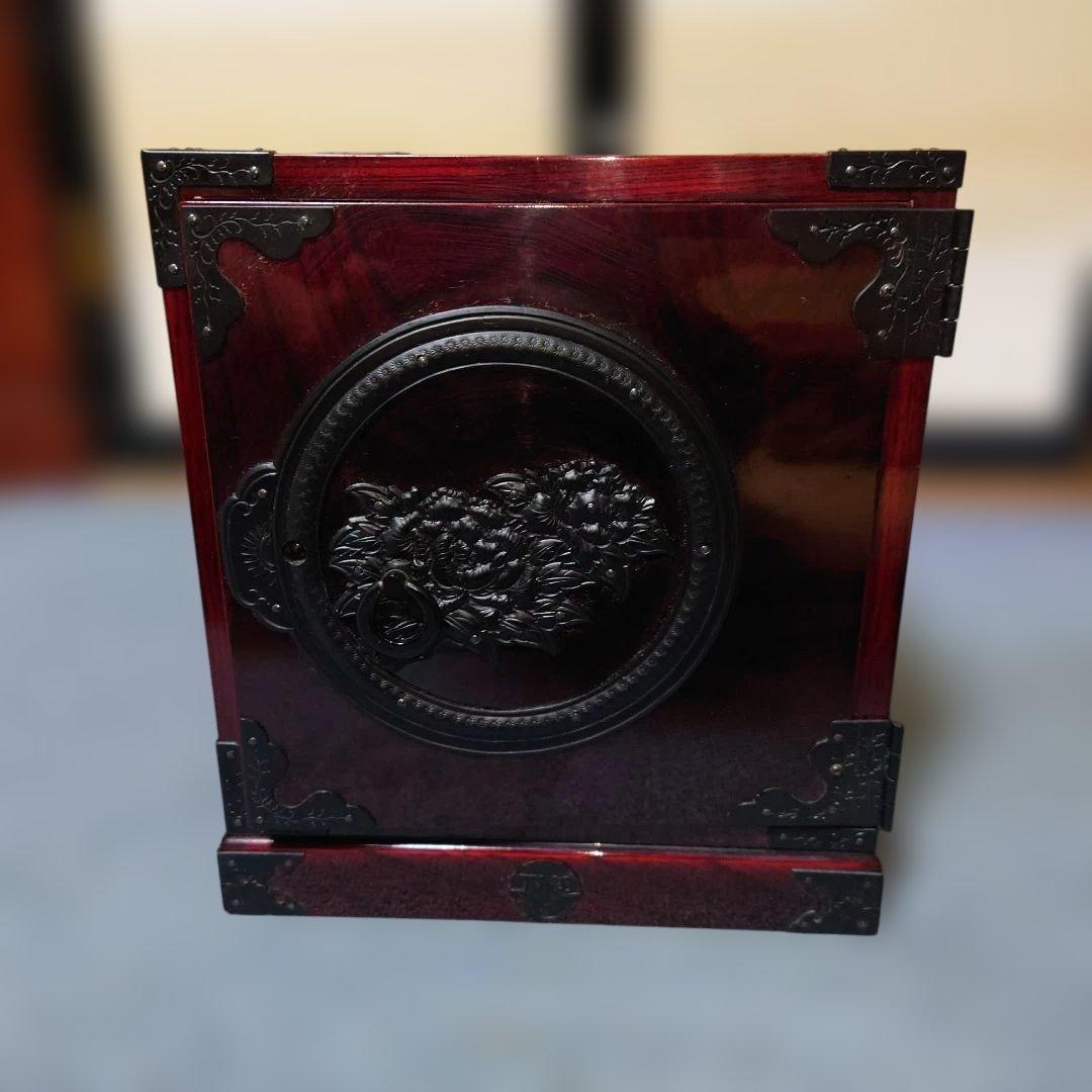 仙台箪笥　漆塗り3段箪笥 渡辺家具店製 鍵付