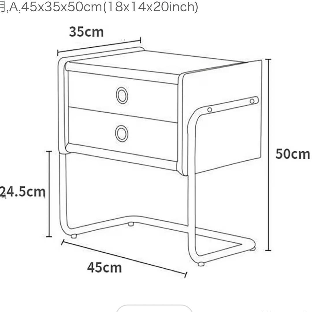 WestUx ベッドサイドテーブル ブラウン 45x35x50cm