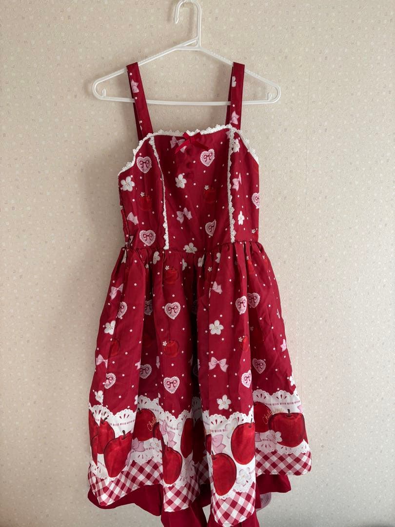 axes femme kawaii スウィーティアップルジャンパースカート