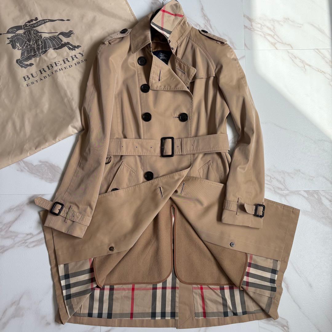 美品◆バーバリーロンドン ライナー付 トレンチコート ハニーベージュ 40 L
