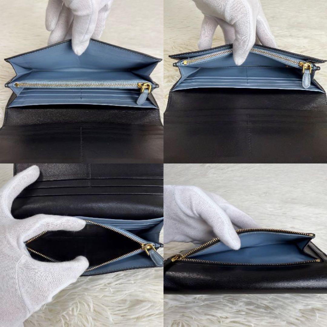 人気♡PRADA プラダ ブランドロゴ レザー ウォレット 長財布 ブラック