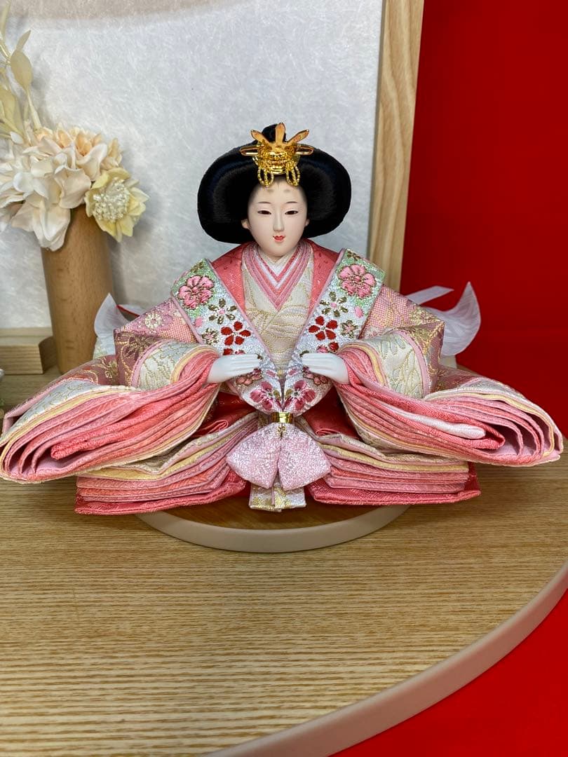 東京久月　雛人形　親王飾り白木平飾りセット・間口約５５×奥行約３２×高さ約２９㎝