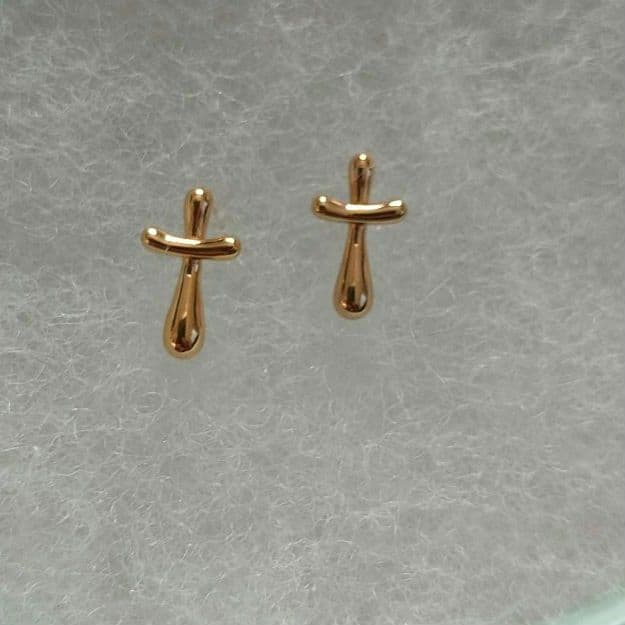 【美品】ete　エテ　レイヤード クロス ピアス ギャランティ付 K18
