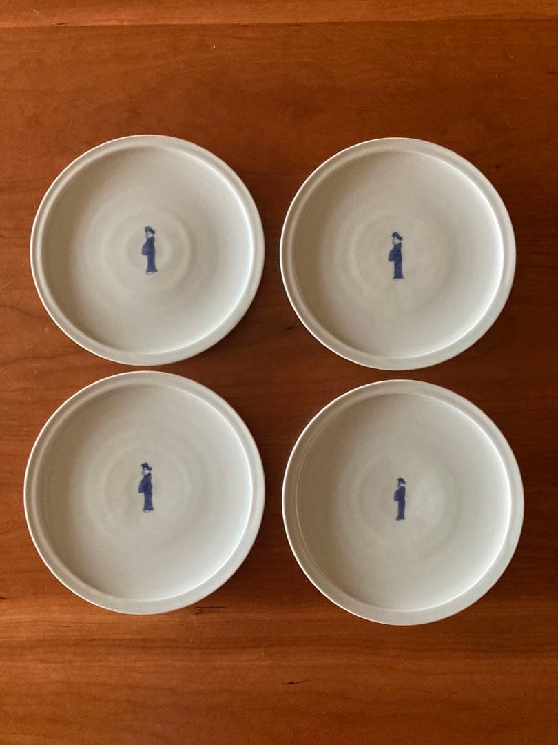 福珠窯　唐人図　平皿4枚　20cm 有田焼