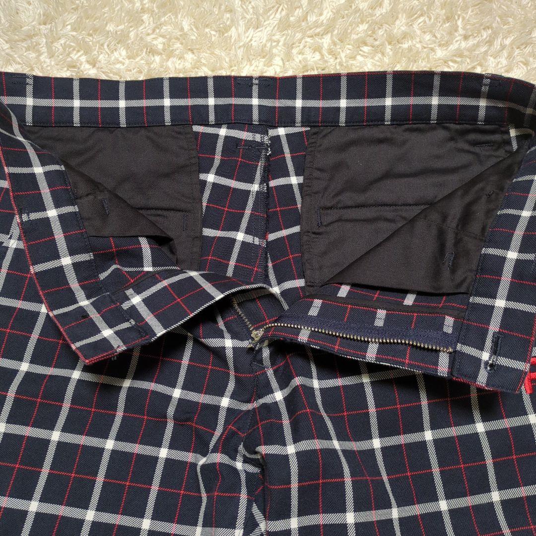 【美品】パーリーゲイツ ゴルフ パンツ ネイビー メンズ チェック 5