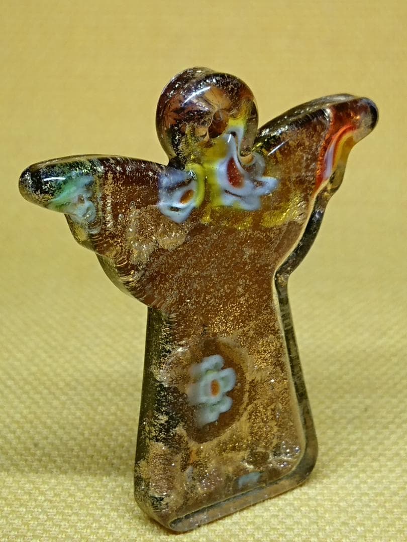 天使　ベネチアングラス　ネックレス　置物　インテリア　工芸品　美術品　A1194