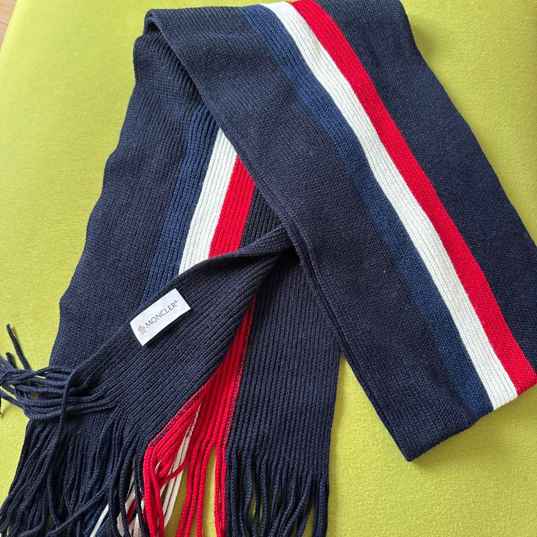 MONCLER ストライプ ニットマフラー