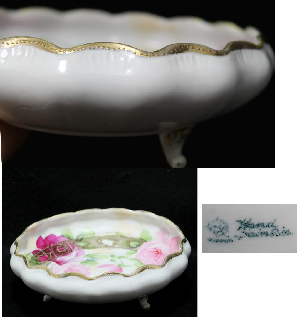 ★オールドノリタケ【メープルリーフ印】ボウル・小皿 猫脚 骨董品