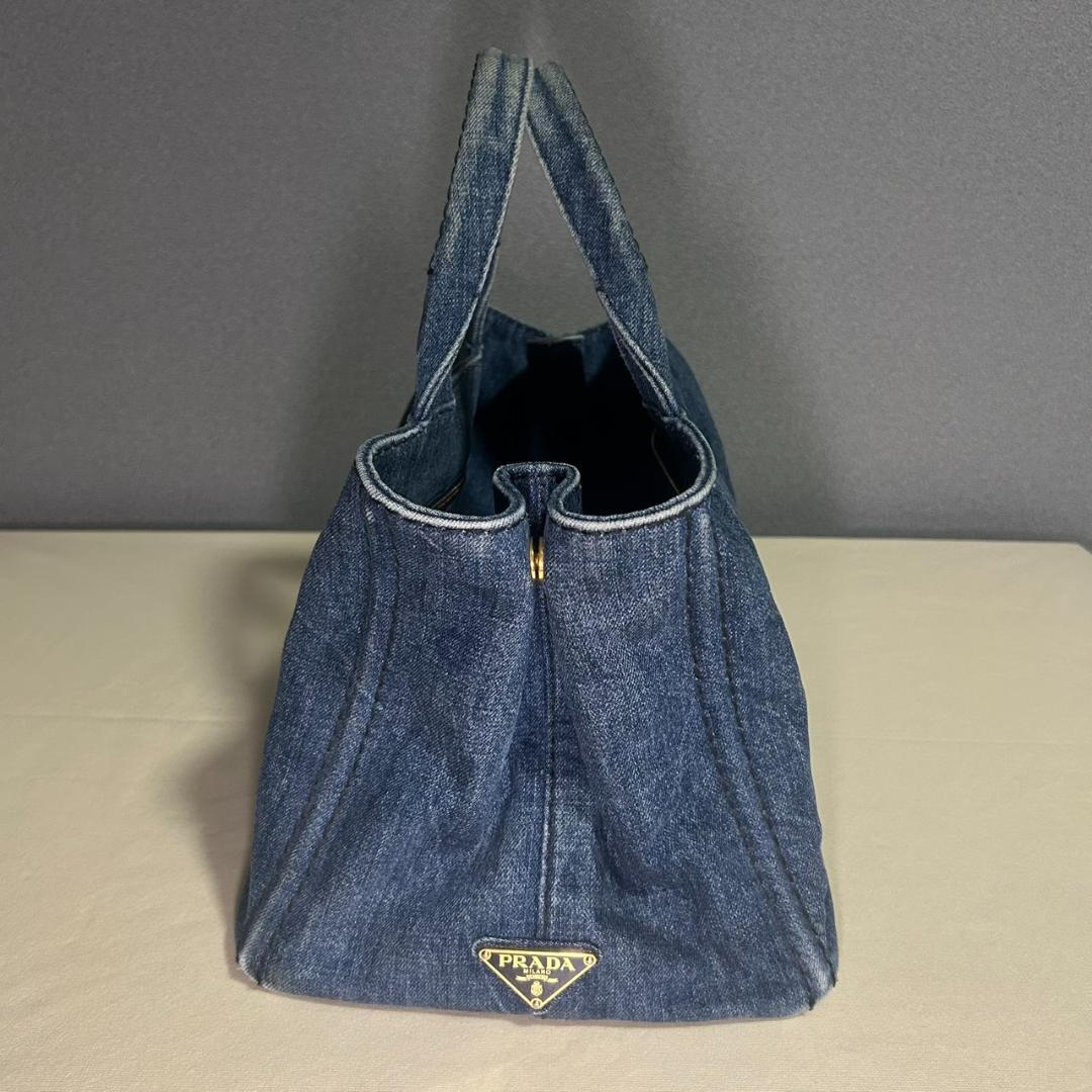 【鑑定済】PRADA プラダ カナパ Mサイズ AVIO デニムトートバッグ