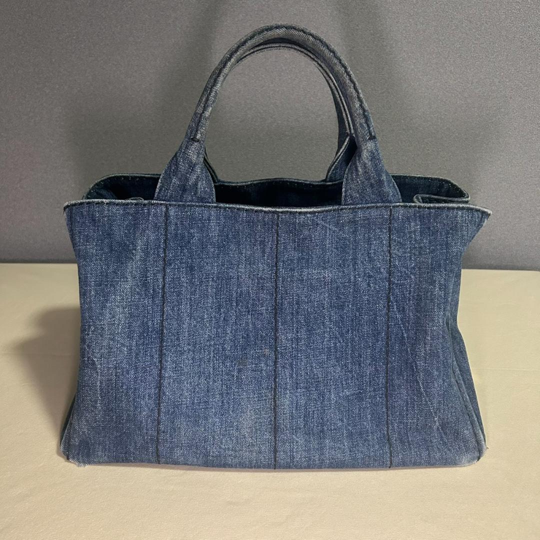 【鑑定済】PRADA プラダ カナパ Mサイズ AVIO デニムトートバッグ