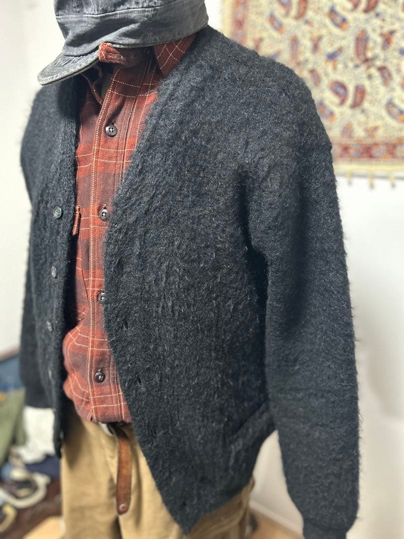 い*。様 ¥77000 希少カラー　リアルマッコイズ　モヘアカーディガン　BLK