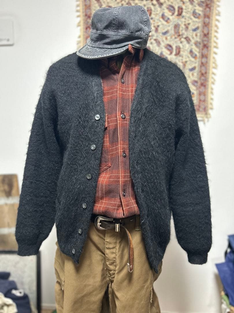 い*。様 ¥77000 希少カラー　リアルマッコイズ　モヘアカーディガン　BLK